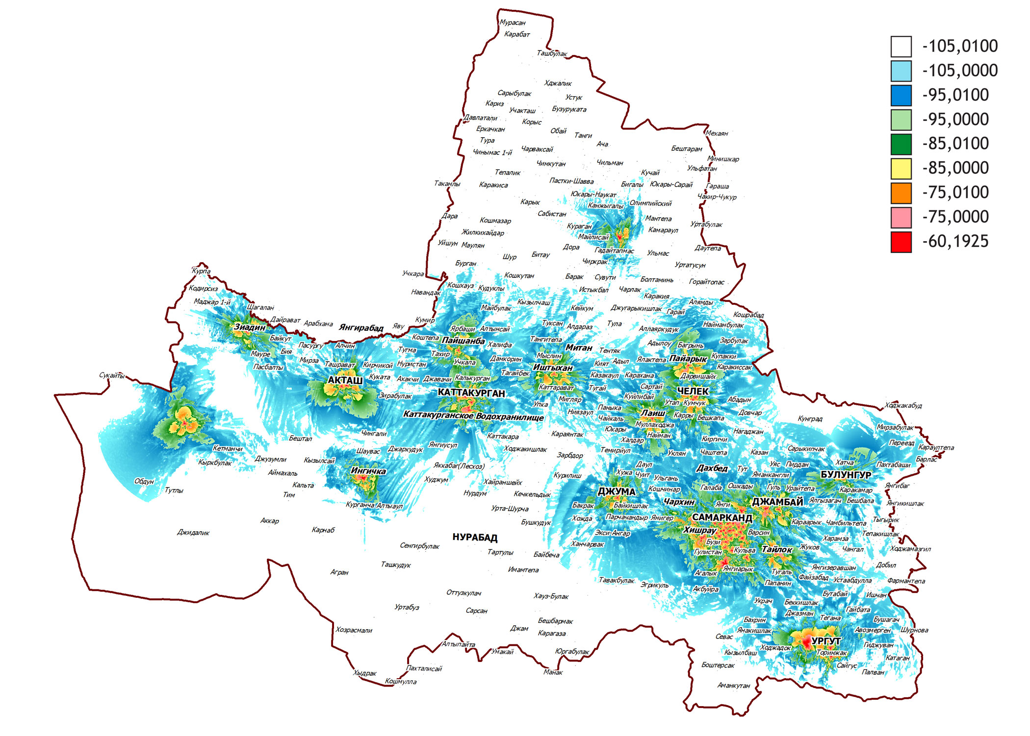 Сирдаре вилояти карта